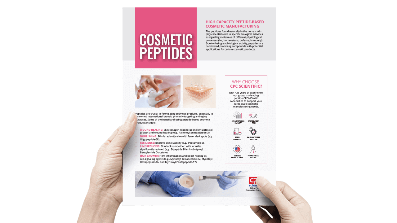 Cosmetic Peptides Flyer from leading CDMO and GMP peptide manufacturer CPC Scientific