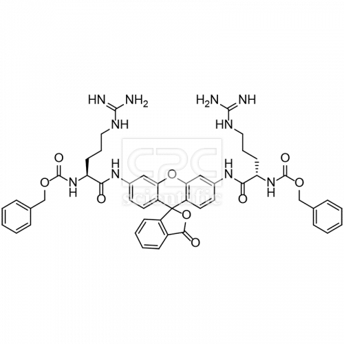 Rhodamine 110, bis-(CBZ-L-arginine amide), dihydrochloride (BZAR)