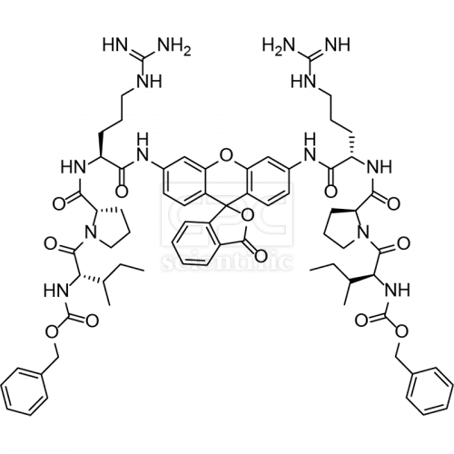 Rhodamine 110, bis-(CBZ-L-isoleucyl-L-prolyl-L- arginine amide), dihydrochloride (BZiPAR)